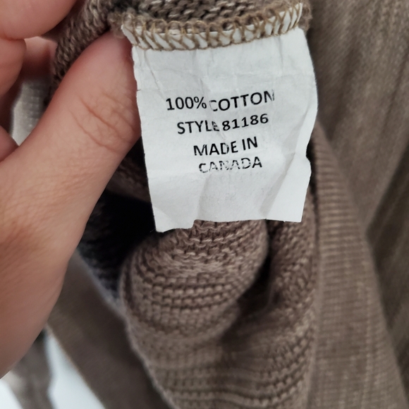 Vintage Large Woven Texture Stripe Cotton Cozy Grandpa Core Oversized Sweater - Picture 5 of 5